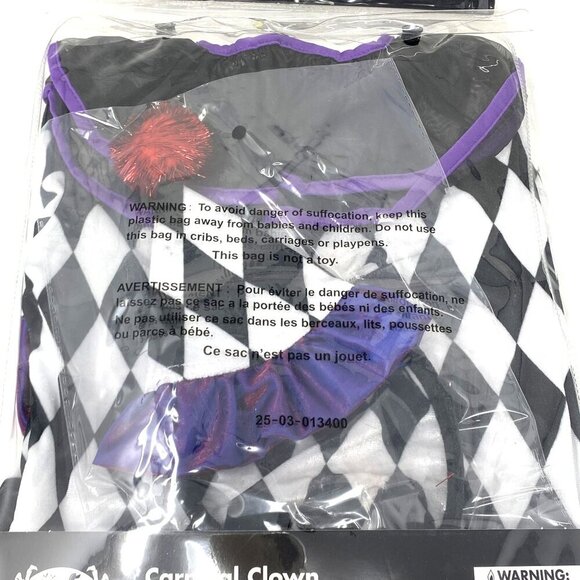 Spirit Halloween Kids Carnival Clown Costume Jumpsuit Collar Headband Hat - Picture 7 of 7